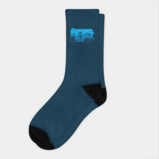 Disc Golf Pennsylvania Blues Mountain Landscape Edit Socks