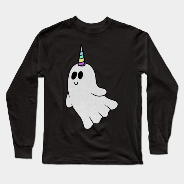 Unicorn Ghost, Cute Halloween Costume Gift Long Sleeve T-Shirt by logiamerch