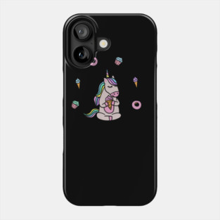 Cute Unicorn Yoga Meditating, Dessert Lover Phone Case