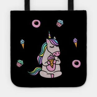 Cute Unicorn Yoga Meditating, Dessert Lover Tote