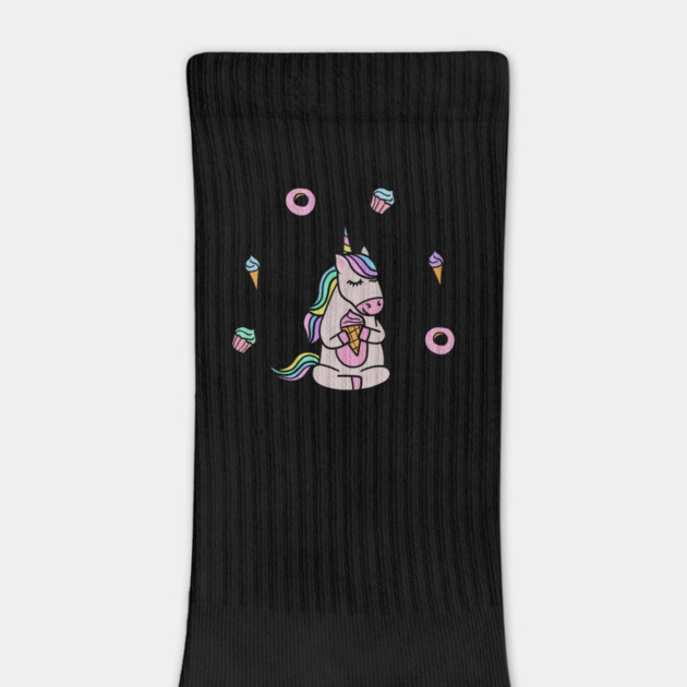 Cute Unicorn Yoga Meditating, Dessert Lover by logiamerch