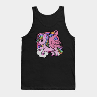 Flamingo Unicorn, Rainbow horse Tank Top