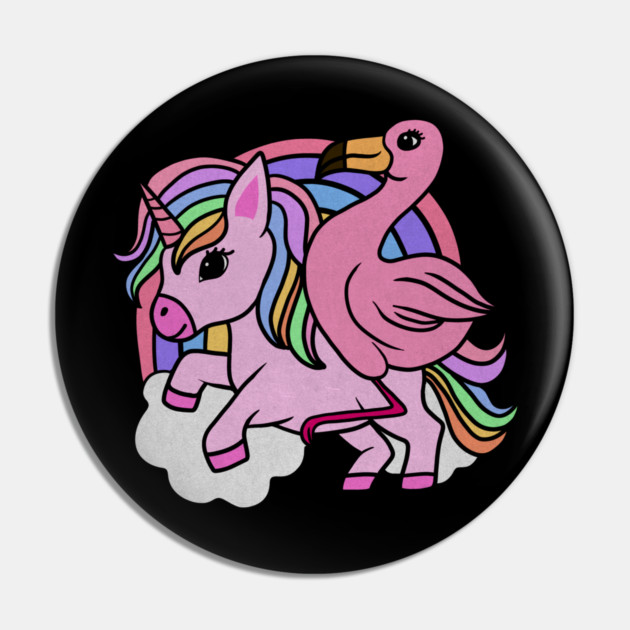 Flamingo Unicorn, Rainbow horse Pin by logiamerch