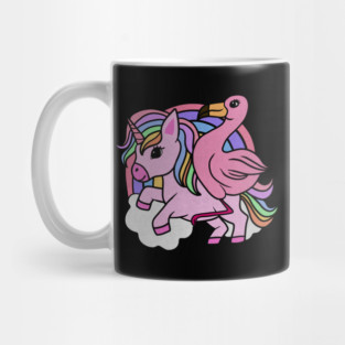 Flamingo Unicorn, Rainbow horse Mug