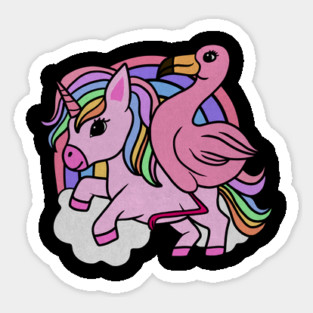 Flamingo Unicorn, Rainbow horse Magnet