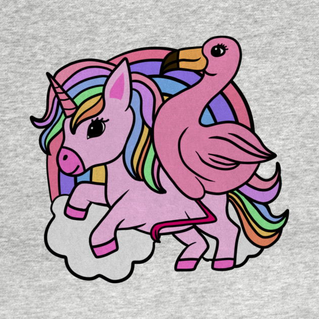 Flamingo Unicorn, Rainbow horse by logiamerch