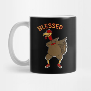 Thanksgiving, Dabbing Turkey Funny Blessed Mug
