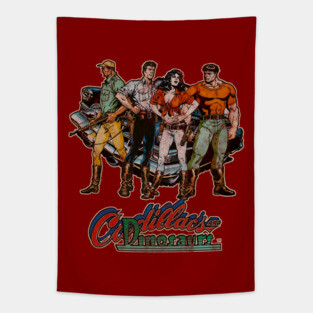 Cadillacs and dinosaurs (Distressed) Tapestry