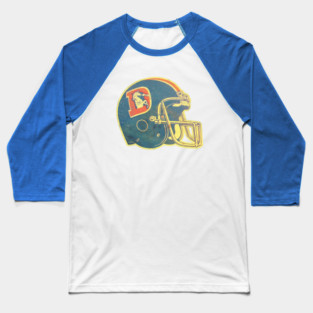80's Broncos Helmet [Vintage Distressed] Baseball T-Shirt