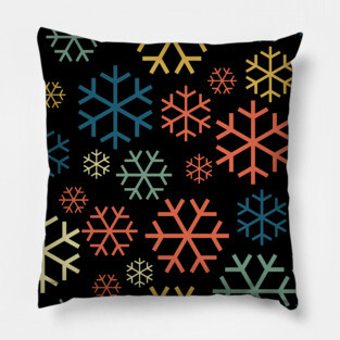 Retro Christmas Snowflakes Pattern Pillow