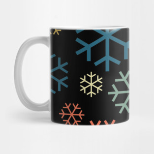 Retro Christmas Snowflakes Pattern Mug