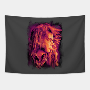 Neil Young portrait Tapestry