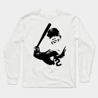 Jackie Robinson Pop Art Portrait Long Sleeve T-Shirt