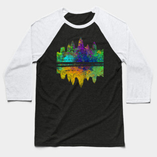 Colourful Angkor Wat Baseball T-Shirt