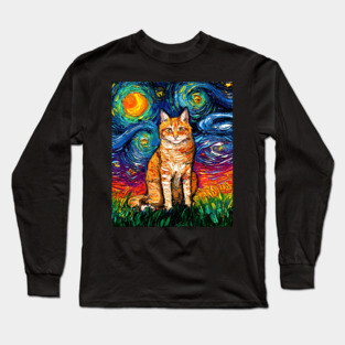 Orange Tabby Night 2 Long Sleeve T-Shirt