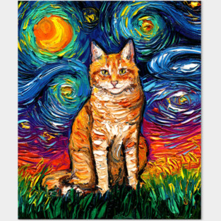Orange Tabby Night 2 Posters and Art