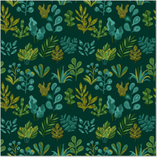 Green leaves and plants Posters and Art