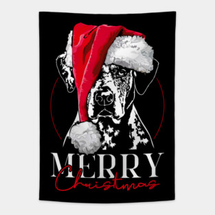 Funny Santa Catahoula Leopard Dog Merry Christmas dog mom Tapestry