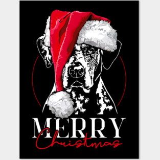 Funny Santa Catahoula Leopard Dog Merry Christmas dog mom Posters and Art