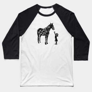 Little girl with horse Baseball T-Shirt