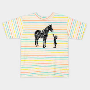 Little girl with horse Kids T-Shirt