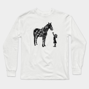 Little girl with horse Long Sleeve T-Shirt