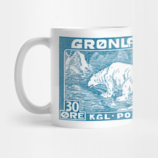 Vintage Greenland Polar Bear Postage Stamp Design Mug
