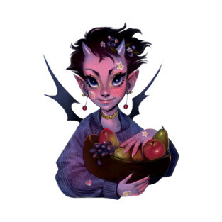 Demoness of Fruit and Stickers T-Shirt