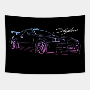 Skyline GT-R Outline Tapestry