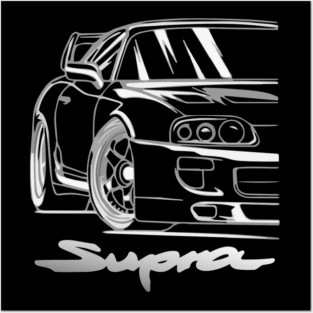Toyota Supra Outline Posters and Art