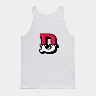 Monogram D - Alphabet Scrapbooking Red/White Circus Style Tank Top