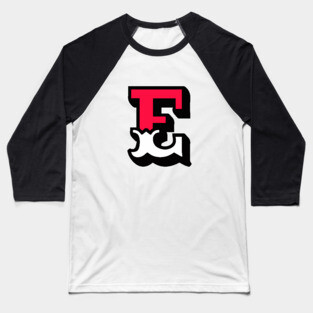 Monogram E - Alphabet Scrapbooking Red/White Circus Style Baseball T-Shirt