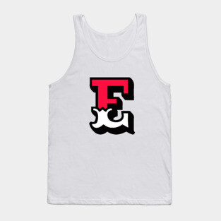 Monogram E - Alphabet Scrapbooking Red/White Circus Style Tank Top