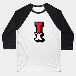 Monogram I - Alphabet Scrapbooking Red/White Circus Style Baseball T-Shirt