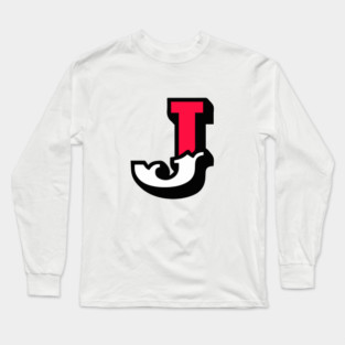 Monogram J - Alphabet Scrapbooking Red/White Circus Style Long Sleeve T-Shirt