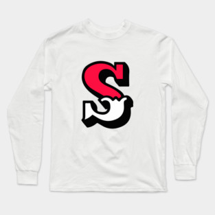 Monogram S - Alphabet Scrapbooking Red/White Circus Style Long Sleeve T-Shirt