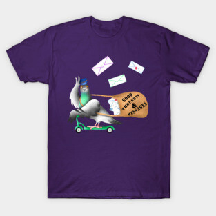 Pigeon Express (Mauve Background) T-Shirt