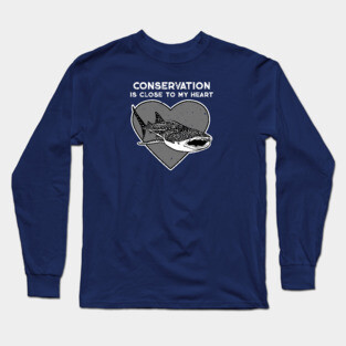 Whale Shark Conservation Heart Long Sleeve T-Shirt