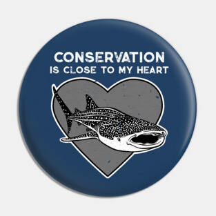 Whale Shark Conservation Heart Pin