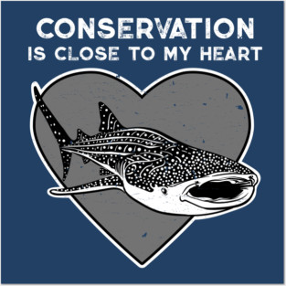Whale Shark Conservation Heart Posters and Art