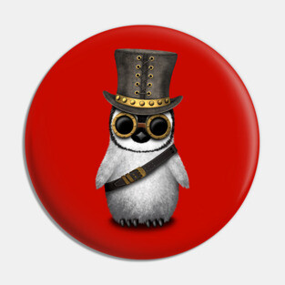 Steampunk Baby Penguin Pin