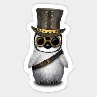 Steampunk Baby Penguin Sticker