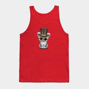 Steampunk Snow Leopard Cub Tank Top