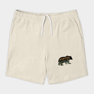 Mama Bear with Wildflowers Pretty Illustration Shorts