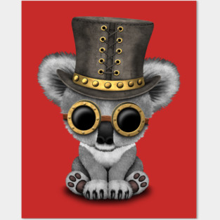 Steampunk Baby Koala Bear Posters and Art