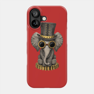 Steampunk Baby Elephant Cub Phone Case