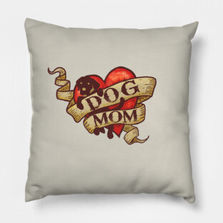 Vintage Heart Dog Mom Pillow