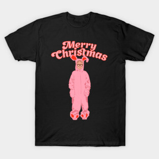 Merry Christmas - Ralphie Pink Bunny Costume - Funny Graphic T-Shirt