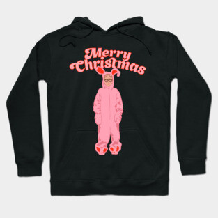 Merry Christmas - Ralphie Pink Bunny Costume - Funny Graphic Hoodie