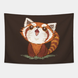 Red panda happy Tapestry